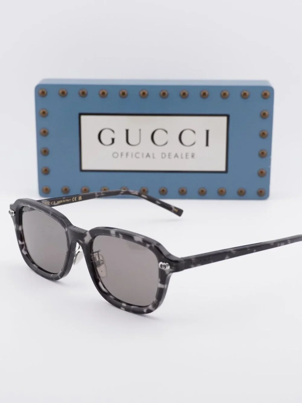 Gucci GG1948SK 002 Square Sunglasses - Grey Havana\ Grey